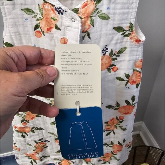 NWT Little Unicorn Cotton Muslin Sleep Bag Zip Up Size 0-6 months - Picture 3 of 7